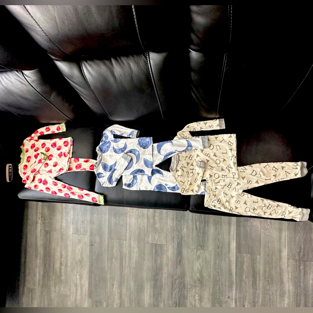 Three unisex pairs of size 3t Burt’s Bees toddler Pajamas